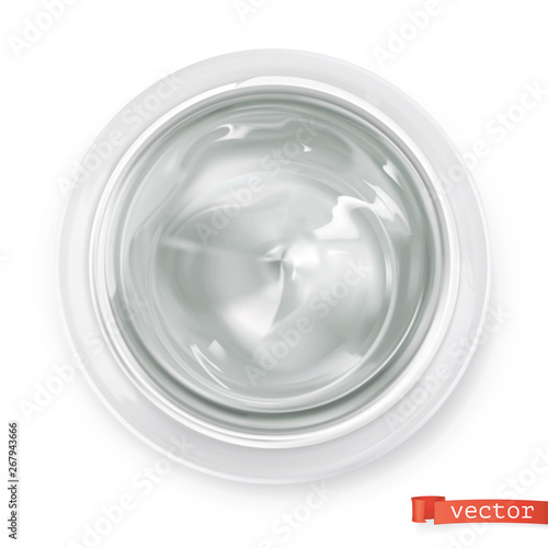 Gel. Cream. Vectorized image. Top view 3d realistic vector