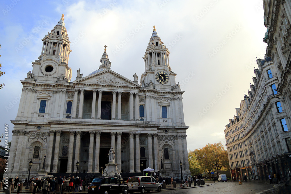 LONDON, UK - NOVEMBER 12, 2018: St Paul's Cathedral, one of the most famous and most recognisable sights of England.