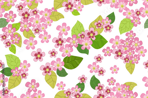 fashion seamless texture with field of pink flowers for your des