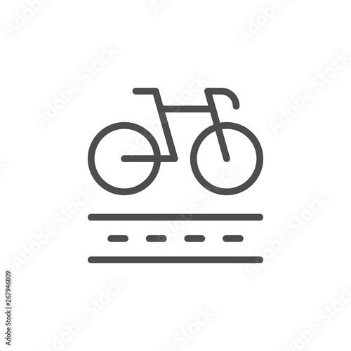 Bike lane line outline icon