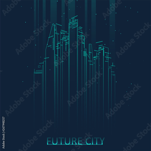 Future city skyline illustration
