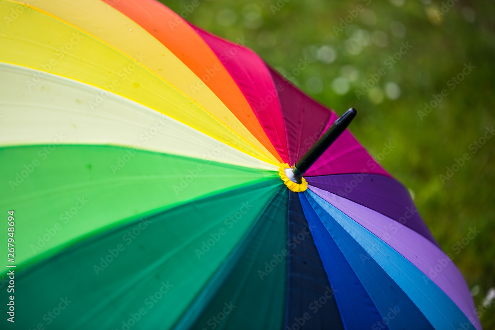 ..Umbrella with rainbow colors, symbolic,