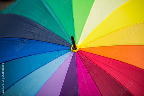 ..Umbrella with rainbow colors, symbolic,