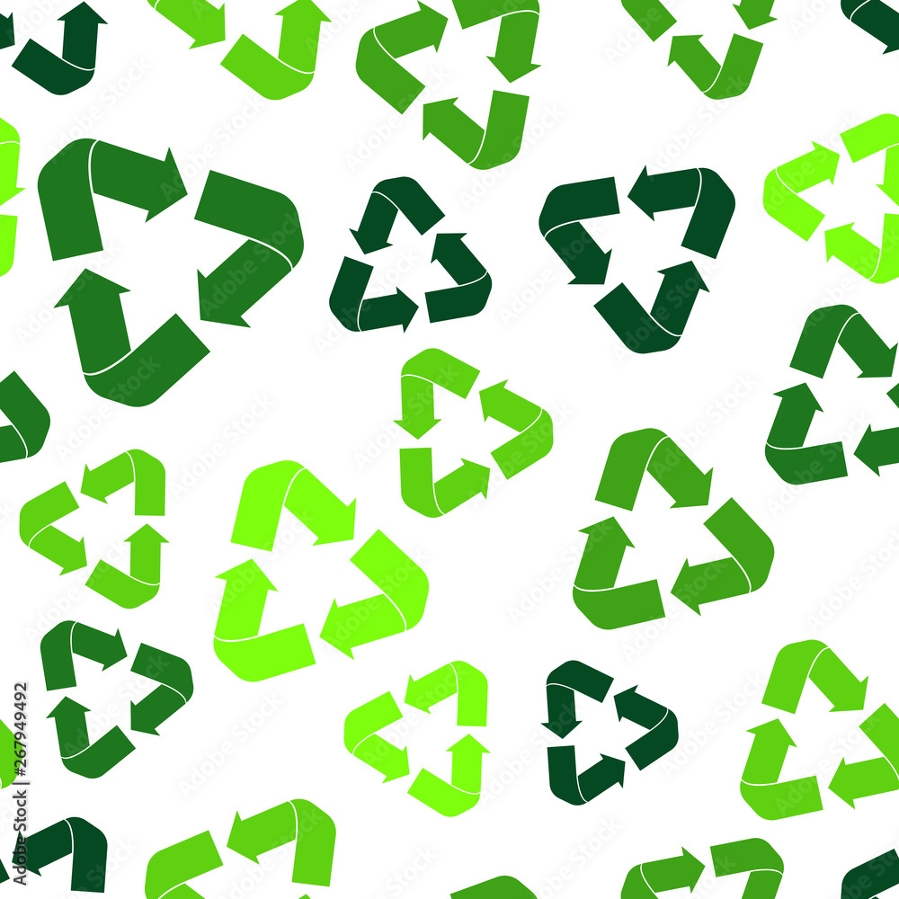 custom made wallpaper toronto digitalRecycle set sign isolated. Flat icon. Vector recycle icon seamless pattern on a white background.
