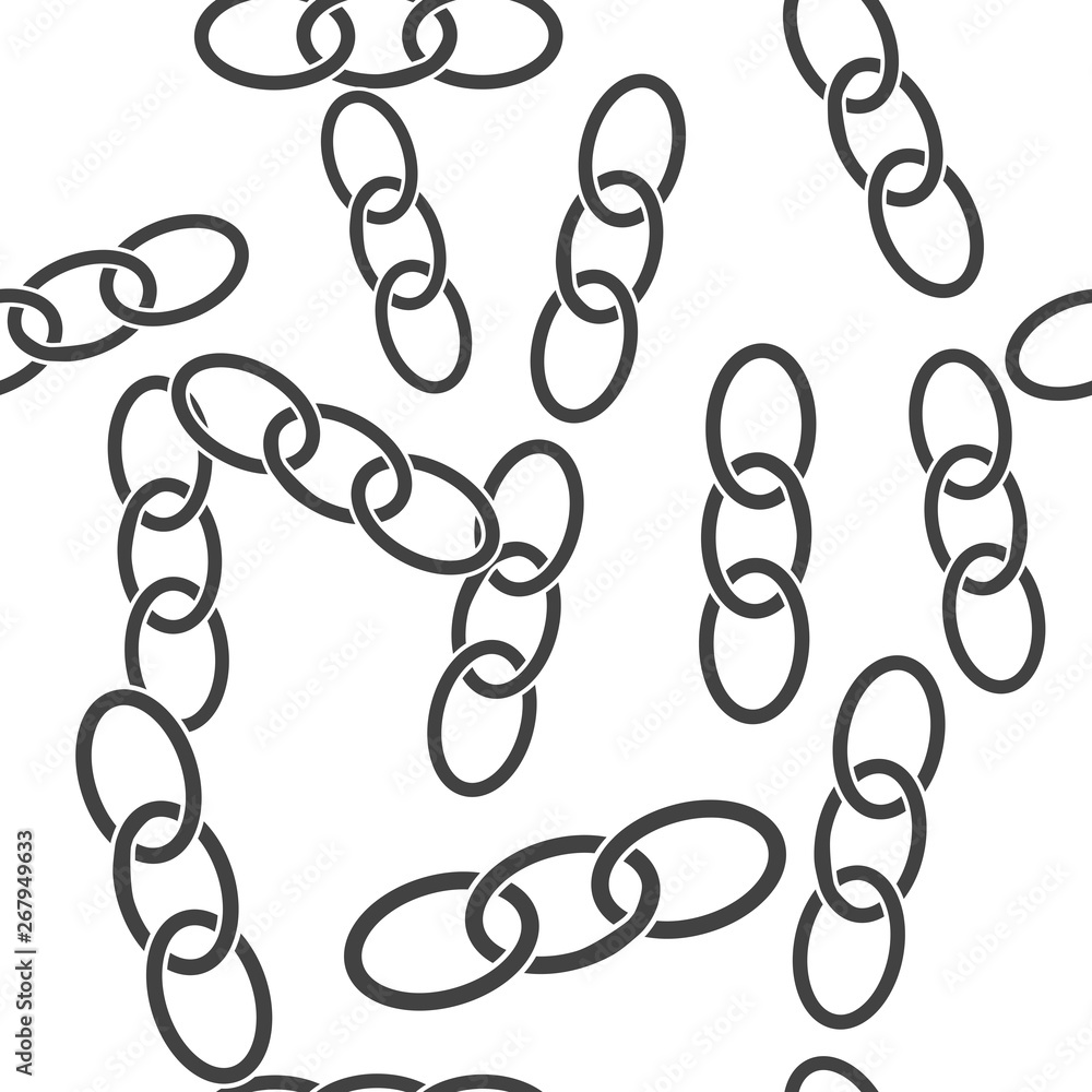 Chain, chain links seamless pattern on a white background. Chain, chain links seamless pattern on a white background.