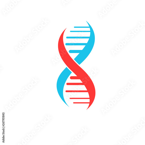 DNA symbol. strand Isolated on white background