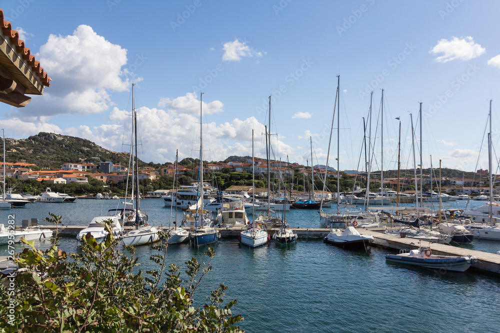 View of marina in Porto Rotondo, Sardinia, Italy