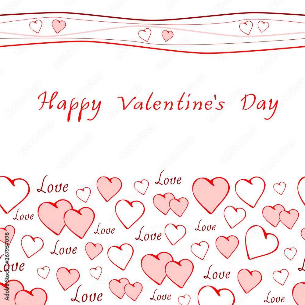 Romantic greeting card happy valentine's day