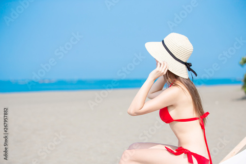woman enjoy summer vacation