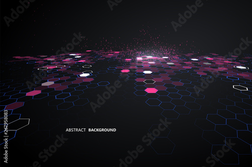 Matrix of countless blocks, big data, quantum computer concept,cloud computing.