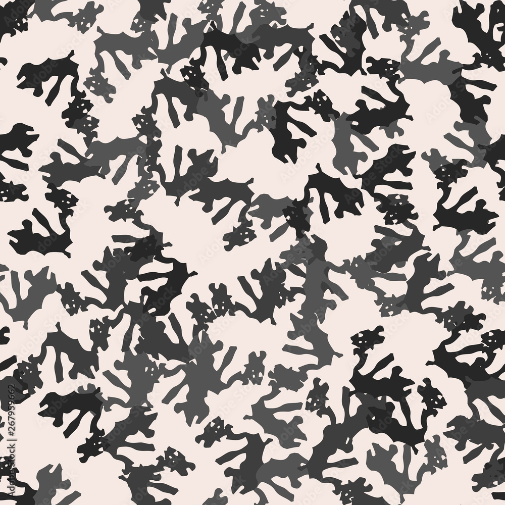 Urban UFO camouflage of various shades of gray and nude colors Urban UFO camouflage of various shades of gray and nude colors