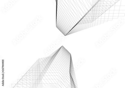 architecture building construction 3d illustration