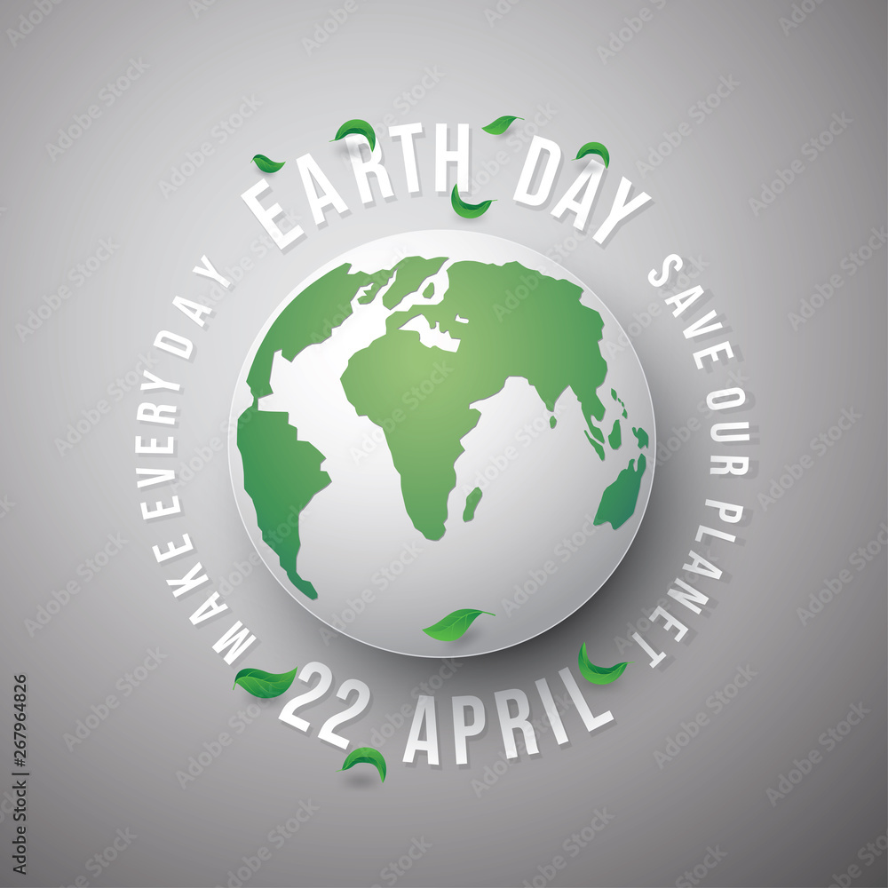Green earth concept save the world, eco friendly design,Paper art and digital craft style.Vector and illustration,eps10.
