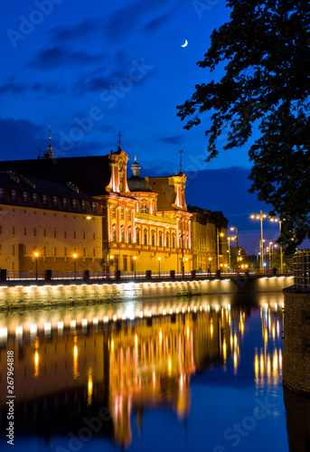Night view of the historic part of the city.Wroclaw, Poland.