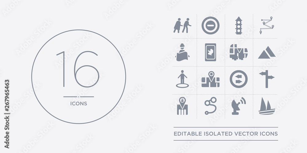 16 vector icons set such as sailboat, satellite, segment path, shopping pin, contains straight, street map, street view, terrain. sailboat, satellite, segment path from maps and locations outline 16 vector icons set such as sailboat, satellite, segment path, shopping pin, contains straight, street map, street view, terrain. sailboat, satellite, segment path from maps and locations outline