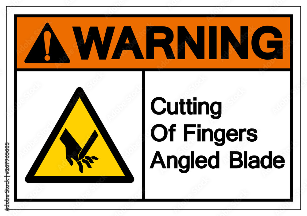 Warning Cutting Of Fingers Angled Blade Symbol Sign, Vector Illustration, Isolate On White Background Label .EPS10 Warning Cutting Of Fingers Angled Blade Symbol Sign, Vector Illustration, Isolate On White Background Label .EPS10