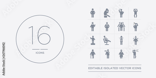 16 vector icons set such as blah human, blessed human, bo human, broken chill contains cold comfortable confident confused blah blessed bo from feelings outline icons