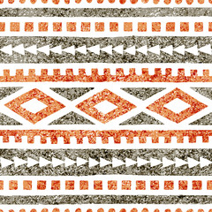Fototapete Ethno-Muster Ethno Bleistiftmuster Grau und Orange  © flovie