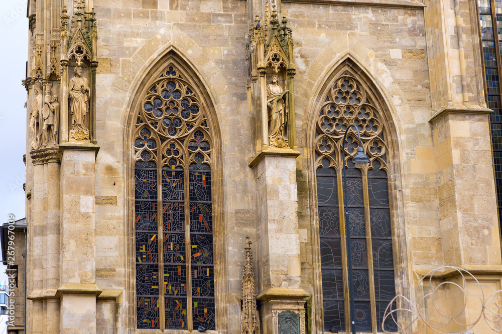 Details from the roof and tower of the Stephansdom -St Stephans's church. Vienna, Austria.