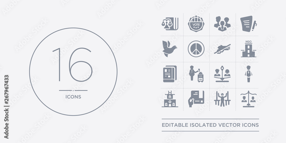 16 vector icons set such as equality, freedom, hand holding vote paper, health clinic, human contains human rights, man holding the vote paper on the box, news, ngo. equality, freedom, hand holding 16 vector icons set such as equality, freedom, hand holding vote paper, health clinic, human contains human rights, man holding the vote paper on the box, news, ngo. equality, freedom, hand holding