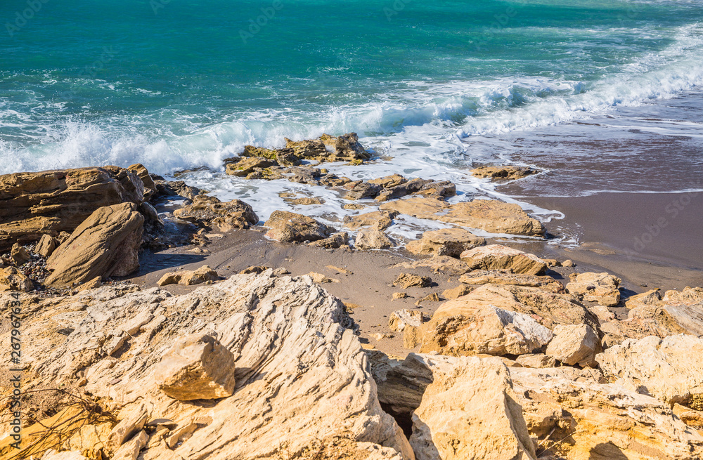 Mediterranean coast in summer - Stormy Mediterranean coast in summer - Stormy