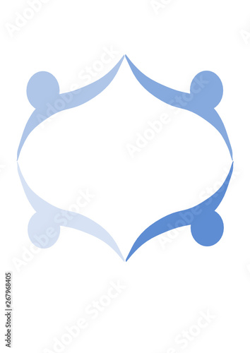 Template vettoriale logo comunità colore azzurro