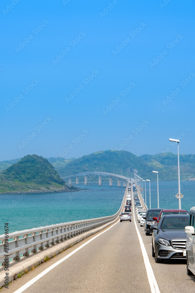 Obraz premium 日本の絶景角島大橋【山口県】