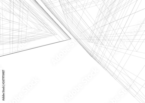 architecture building construction 3d illustration