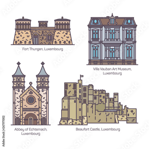 Set of isolated Luxemburg landmarks in thin line