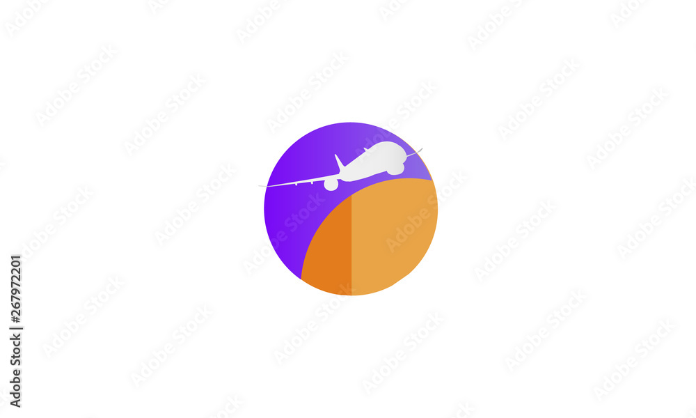  purple circle with airplane