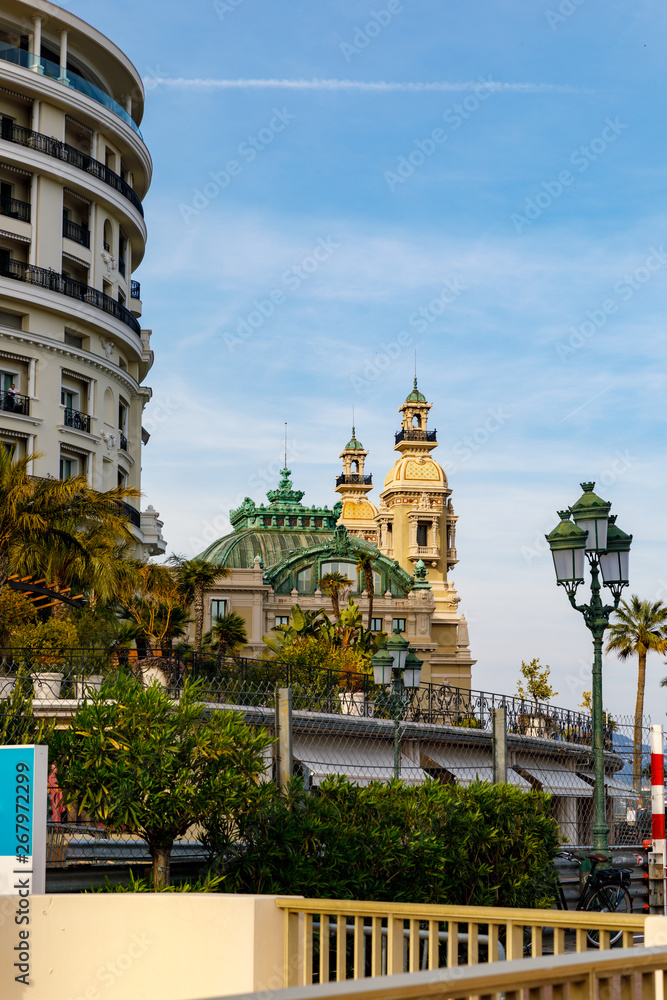 Naklejka premium View from afar on the building of the opera and casino in Monte Carlo