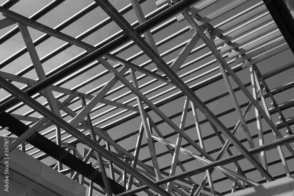 Structure of steel roof frame. Structure of steel roof frame.