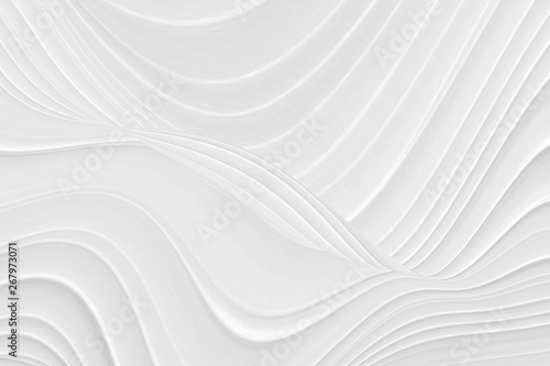 White background 3 d with elements of waves in a fantastic abstract design, the texture of the lines in a modern style for wallpaper. Light gray template for wedding ceremony or business presentation.