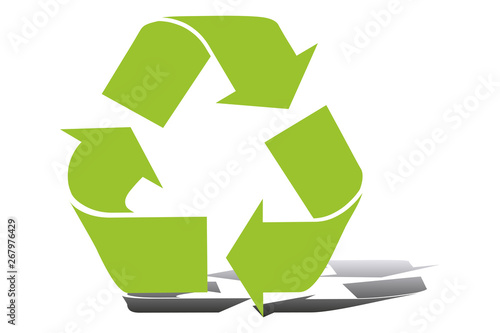 Símbolo de color verde de reciclaje