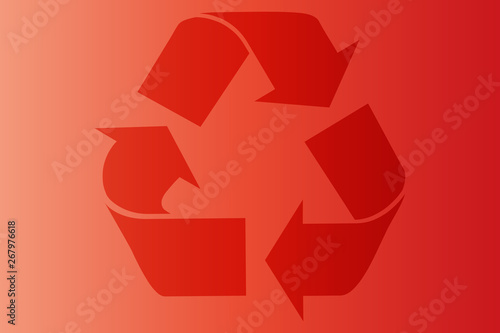 Símbolo de color rojo de reciclaje y reutilización