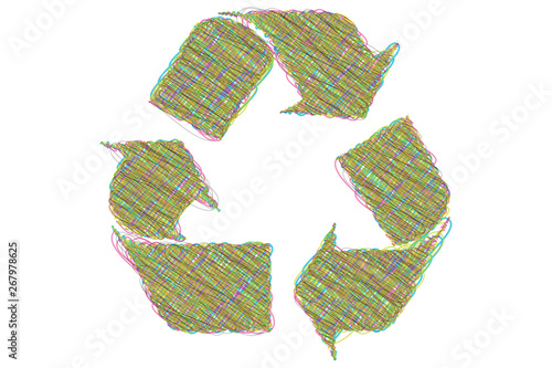 Símbolo de color verde de reciclaje