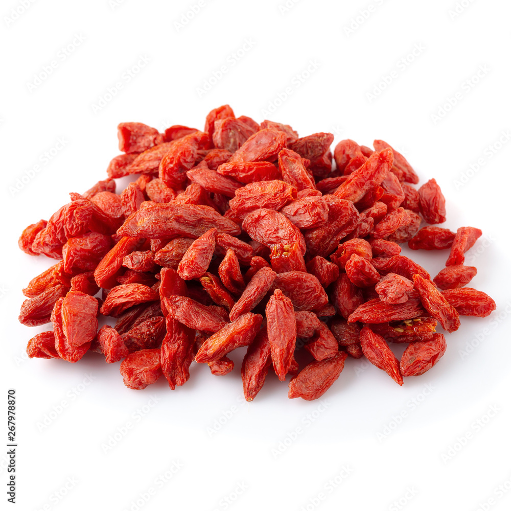 Wolfberry or Dried Goji berries isolated over white background. Wolfberry or Dried Goji berries isolated over white background.