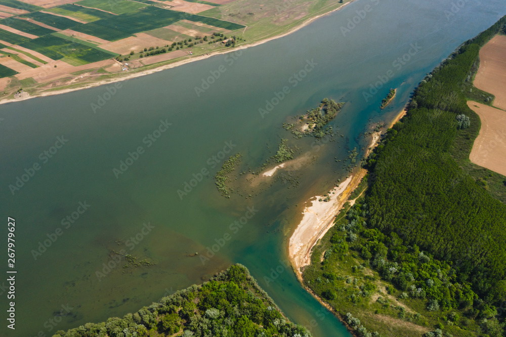 Aerial view of river Dunube 