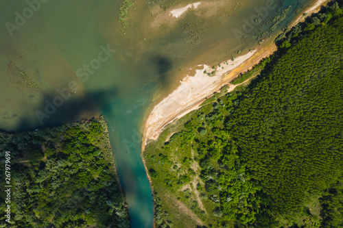 Aerial view of river Dunube 