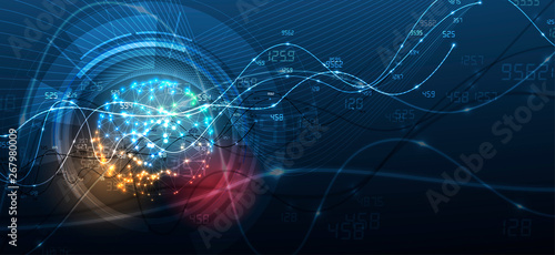 Technology data background, idea of global business solution