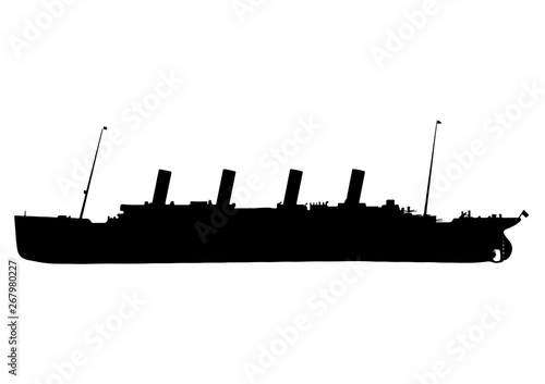 silhouette ship titanic vector