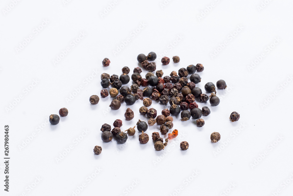 black pepper on white background black pepper on white background