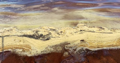 Close-up view of polluted water, 4K.