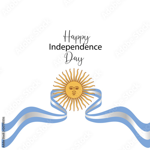 Argentina happy independence day greeting card, banner, vector illustration. -vector