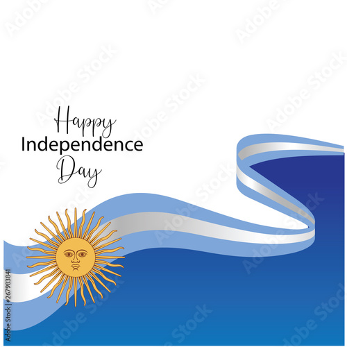 Argentina happy independence day greeting card, banner, vector illustration. -vector
