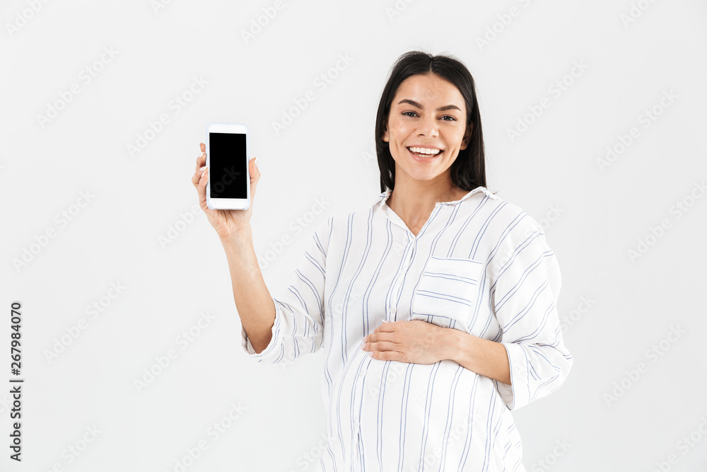 Smiling young pregnant businesswoman Smiling young pregnant businesswoman