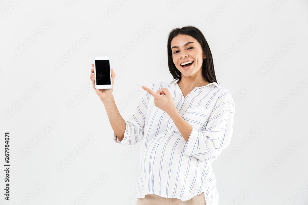Smiling young pregnant businesswoman Smiling young pregnant businesswoman