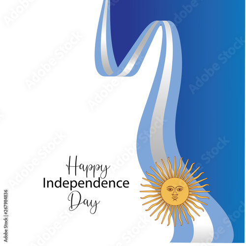 Argentina happy independence day greeting card, banner, vector illustration. -vector