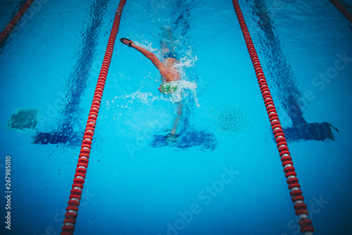 Image of swimming pool. The top view.