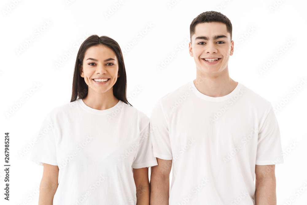 Portrait of a young casual wear couple standing Portrait of a young casual wear couple standing
